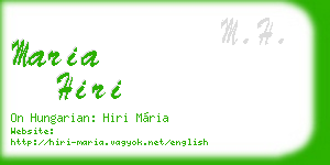 maria hiri business card